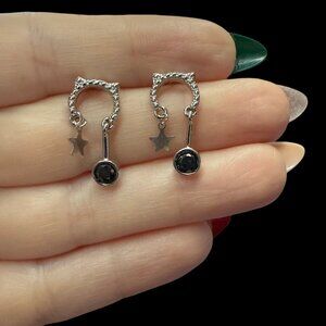 Earrings Cat ears gemstone trendy jewelry fashion accessories s925 sterling gift